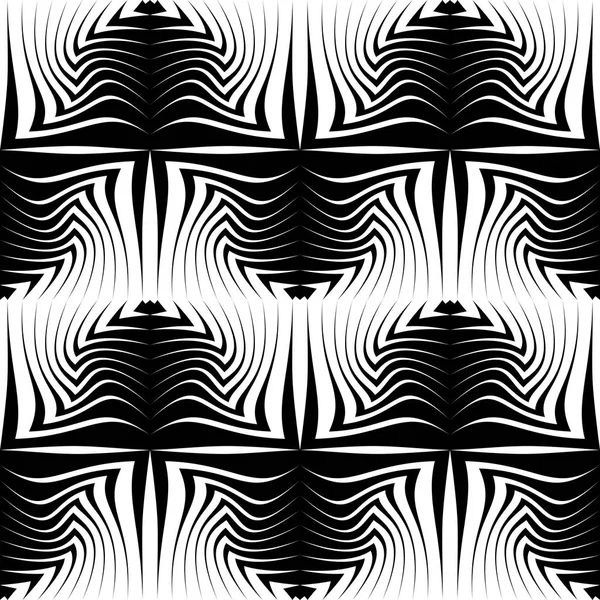 Seamless Geometric Pattern. Vector Black and White Stripe Textur — Stock Vector