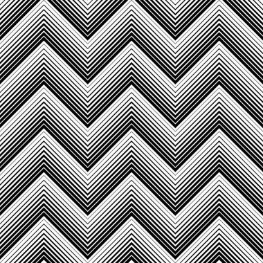 Dikişsiz zikzak desen. Soyut siyah ve beyaz şerit ve Lin