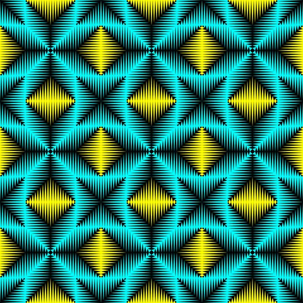 Patrón de luz de neón sin costuras. Fondo azul y amarillo abstracto — Vector de stock
