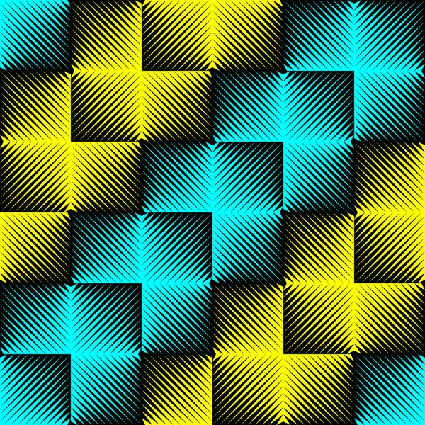 원활한 네온 빛 패턴입니다. 추상 파란색과 노란색 배경 — 스톡 벡터