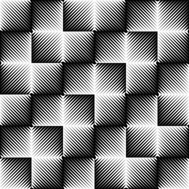 Kesintisiz geometrik desen. Vektör siyah ve beyaz bez doku