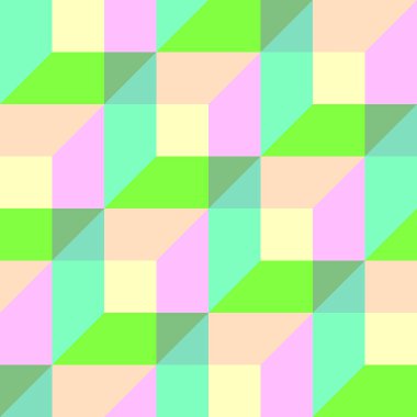 Kesintisiz renkli 3d küp desen. Vektör ambalaj kağıt Backgro