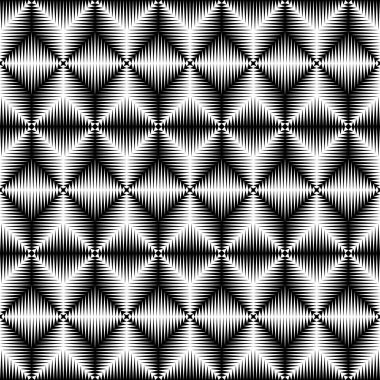 Seamless Crystal modeli. Vektör siyah ve beyaz degrade Backgr