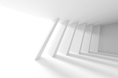 Pencere ve sütunları boş oda