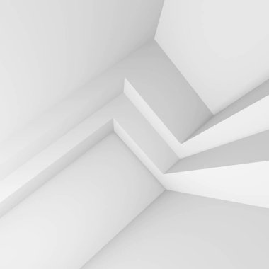 Modern iç mekan tasarımları 3D Illustration. En az mimarisi