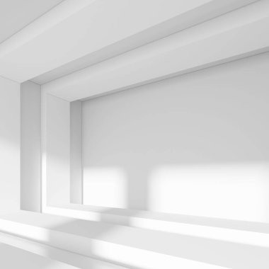Modern iç mekan tasarımları 3D Illustration. En az mimarisi