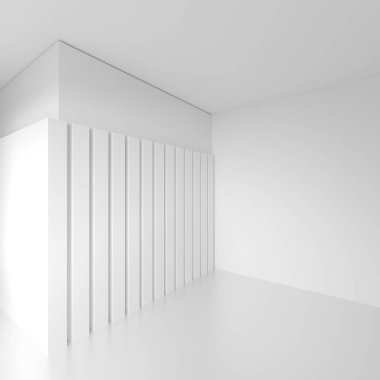 Fütüristik iç tasarım 3D Illustration. En az mimar