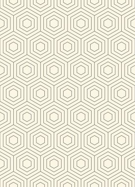 Sorunsuz altıgen desen. İnce bir çizgi grafik tasarım