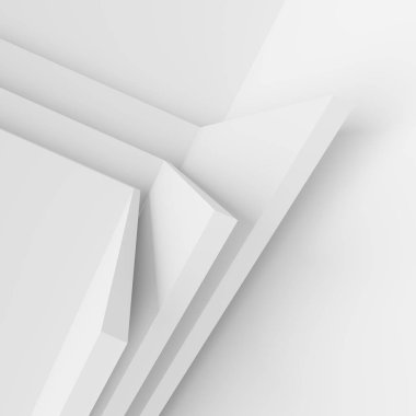 Modern iç mekan tasarımları 3D Illustration. En az mimarisi 