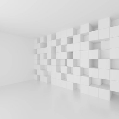 Fütüristik iç tasarım. En az mimari arka plan