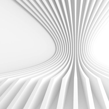 Mimari arka plan. Beyaz Circu 3D çizimi