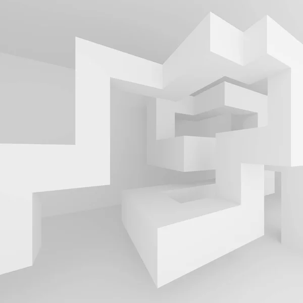 Абстрактный архитектурный фон. Белый дизайн интерьера — стоковое фото