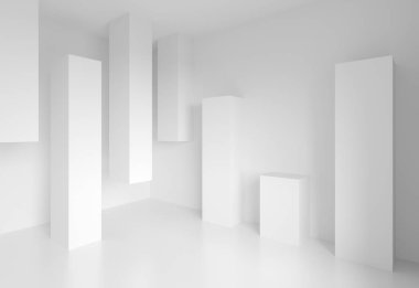 Mimari tasarım. Beyaz Modern arka plan. En az B