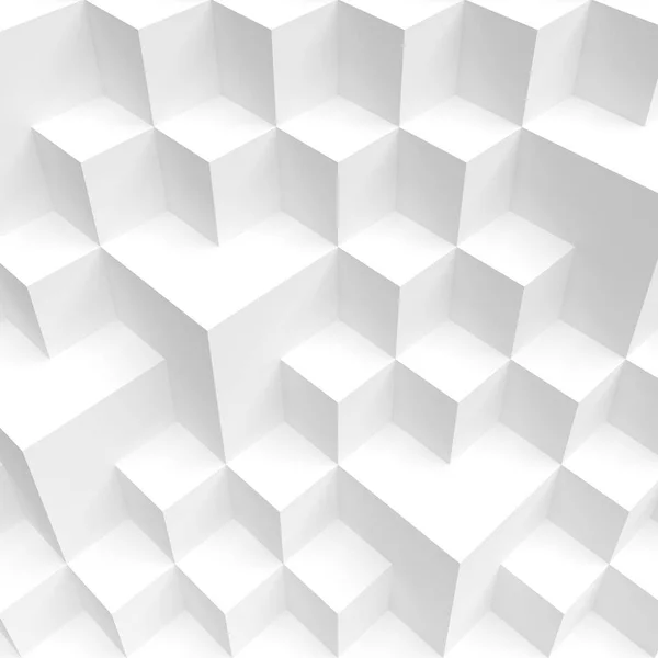 Sfondo astratto cubo bianco. # d Illustrazione del Web minimale — Foto Stock