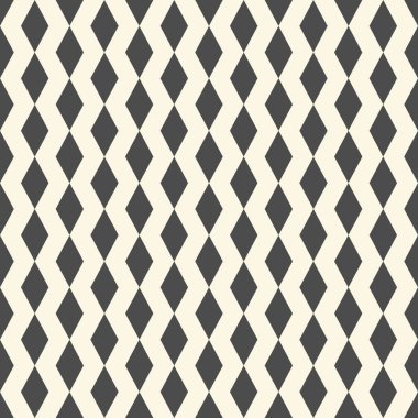 Kesintisiz dikey şerit Rhombus desen. Vektör siyah ve beyaz