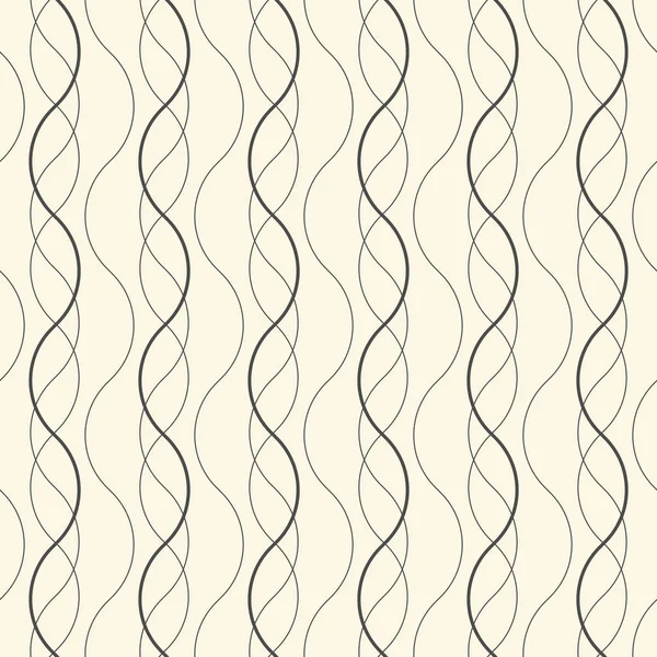 Nahtlose Wellen- und Streifenmuster. schwarz und weiß regelmäßige Vertikale — Stockvektor