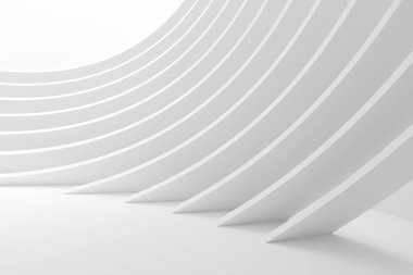 Soyut şekiller kavisli. Minimalist duvar kağıdı 3D render