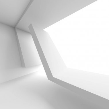 Fütüristik mimari arka plan. En az Office Inte