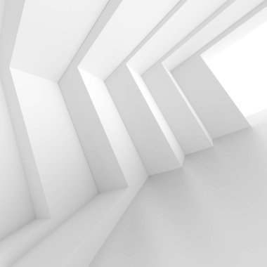 Mimari tasarım. Beyaz Modern arka plan. En az B