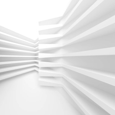 Beyaz Modern mimari arka plan. Soyut yapı taşları