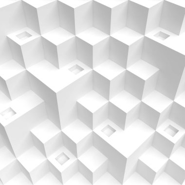 Soyut küp arka plan. Beyaz fütüristik duvar kağıdı