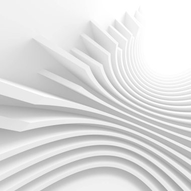 Beyaz dairesel tünel. Modern geometrik duvar kağıdı. Fütüristik Te