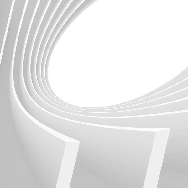Contexto da Arquitetura Abstrata. Edifício de túnel circular branco — Fotografia de Stock