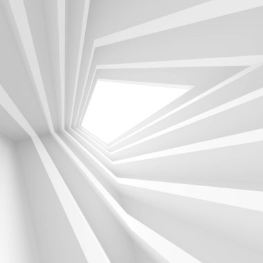 Beyaz soyut tünel arka plan. Yaratıcı Modern endüstriyel Con