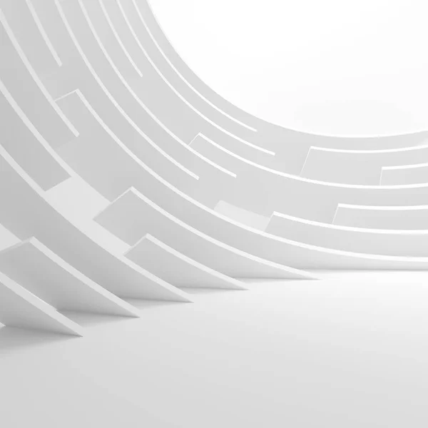 Architektura streszczenie tło. 3D ilustracja biały okrągły — — Zdjęcie stockowe