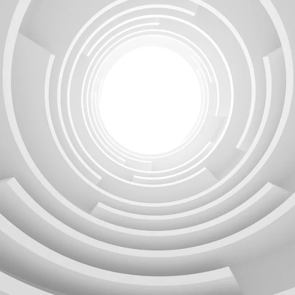 Abstract Architecture Background. White Circular Tunnel Building