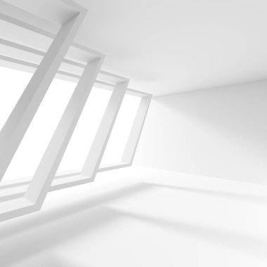 En az ofis iç tasarım. Yaratıcı endüstriyel kavramı. 3D 