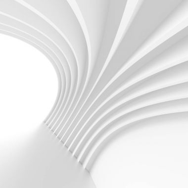 Beyaz mimari daire. Soyut yapı tasarımı