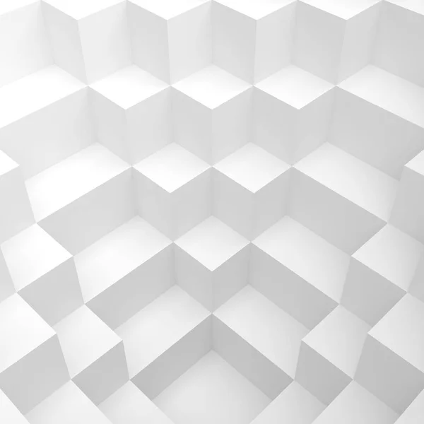 Sfondo astratto cubo bianco. # d Illustrazione del Web minimale — Foto Stock