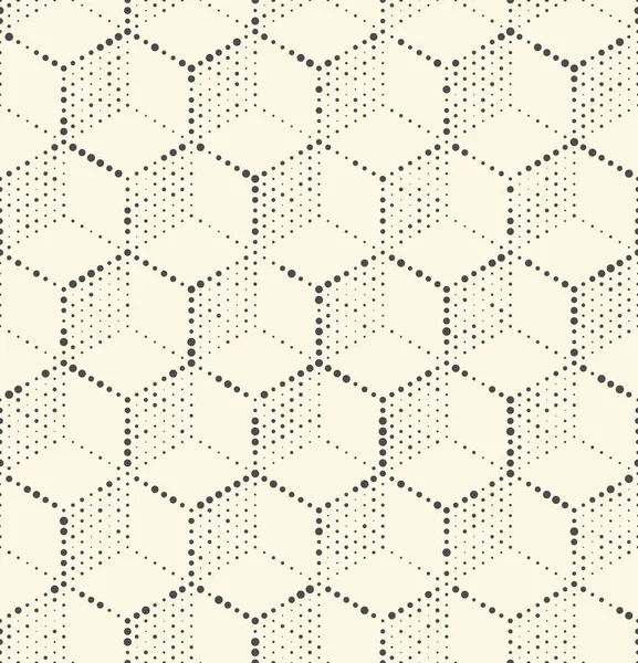 Sömlös Hexagon svartvita tapeter. Kaotiska Pixel bakgrund. — Stock vektor