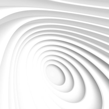 Beyaz dairesel inşaat. Modern mimari duvar kağıdı