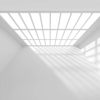 Boş oda ile pencere. Mimari duvar kağıdı