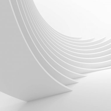 3D Mimari Rendering. Fütüristik Bina İnşaatı