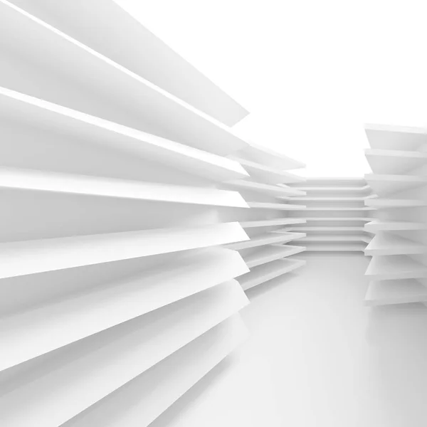 Witte minimale interieur. 3D illustratie van futuristische Bui — Stockfoto