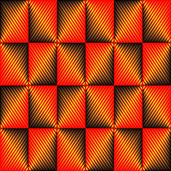 シームレスな菱形の背景。赤と黄色のパターン ベクトル — ストックベクタ