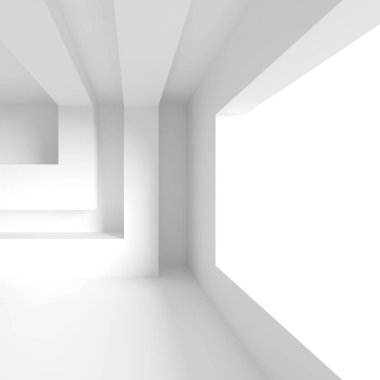 Modern ofis iç tasarım. Beyaz mimari duvar kağıdı. Roo