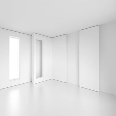 Mimari tasarım. Beyaz Modern arka plan. En az B