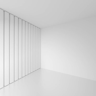 Soyut Galerisi iç. Beyaz Retro mimari arka plan. 