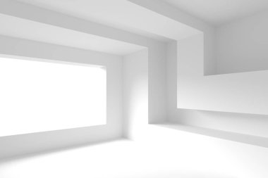 Modern iç mekan tasarımları. Boş oda pencere