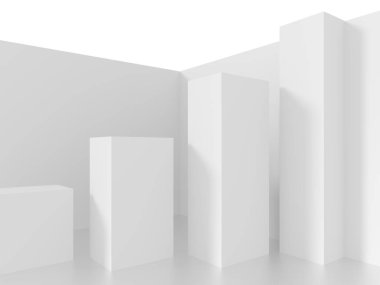 Beyaz iç tasarım. Modern mimari arka plan