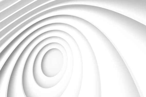 Weiße Architektur kreisförmigen Hintergrund. abstraktes Tunneldesign. — Stockfoto