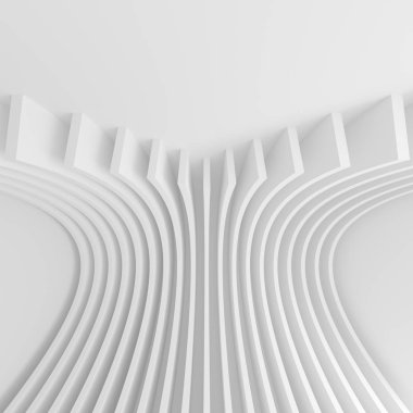 Beyaz mimari daire. Fütüristik iç Desi