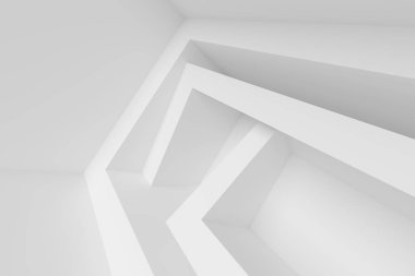 Beyaz Modern mimari arka plan. Soyut yapı taşları. 