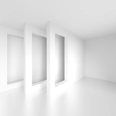 Mimari arka plan. Beyaz geometrik tasarım