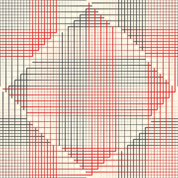 无缝格子设计。红色和黑色的格子图案 — 图库矢量图片