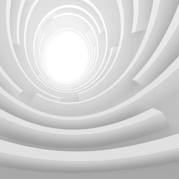 Vita arkitekturen rund bakgrund. Abstrakta Tunnel Design. — Stockfoto
